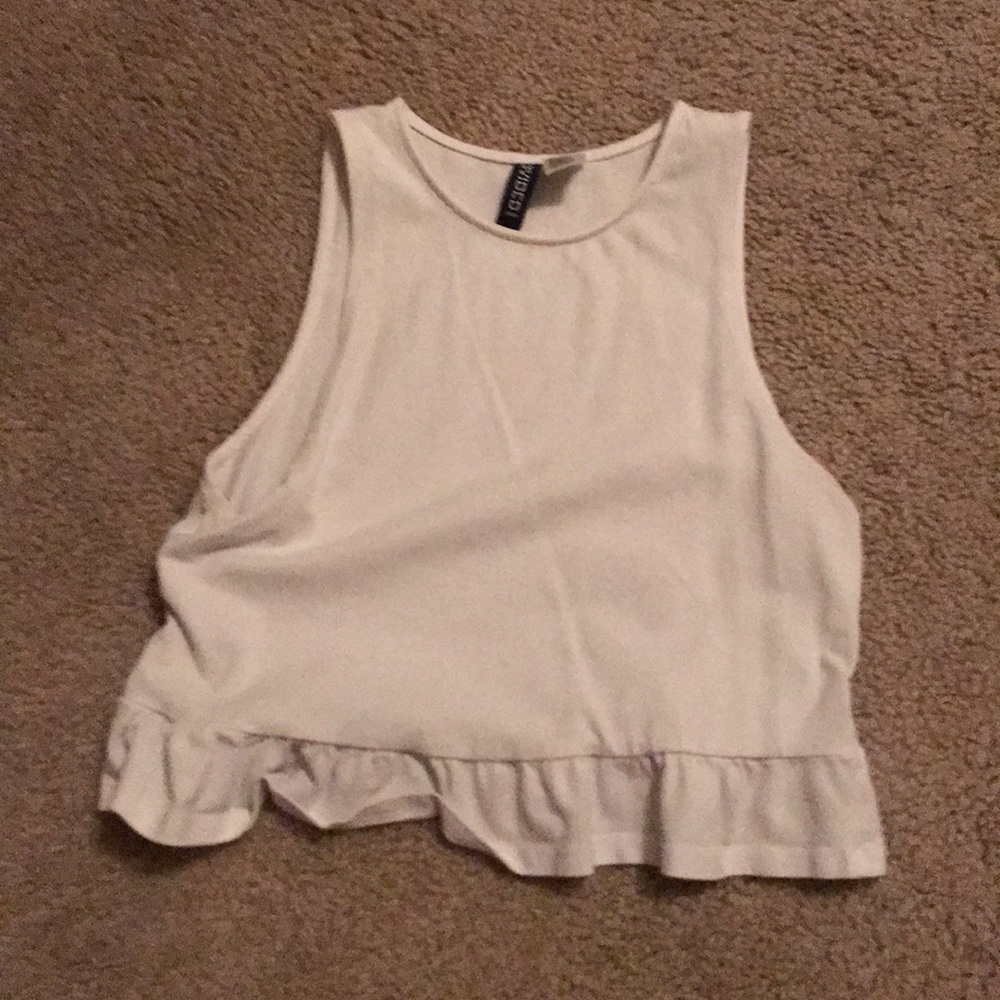 White peplum crop top